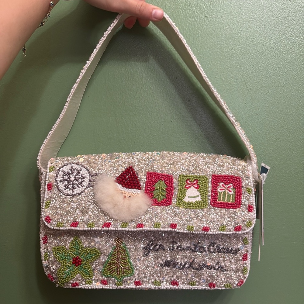 Made in India beaded bag Christmas edition